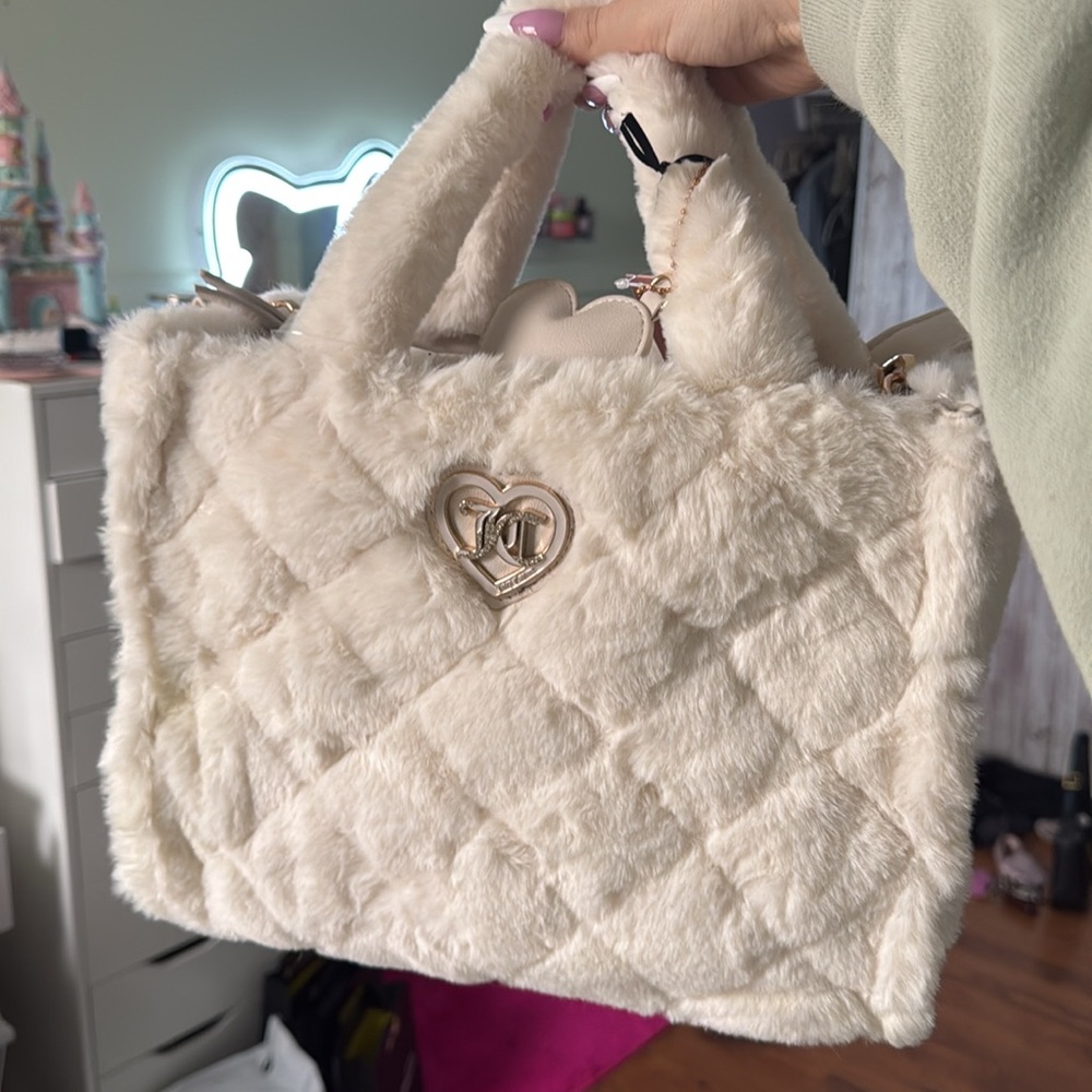JUICY COUTURE FUR BAG WHITE